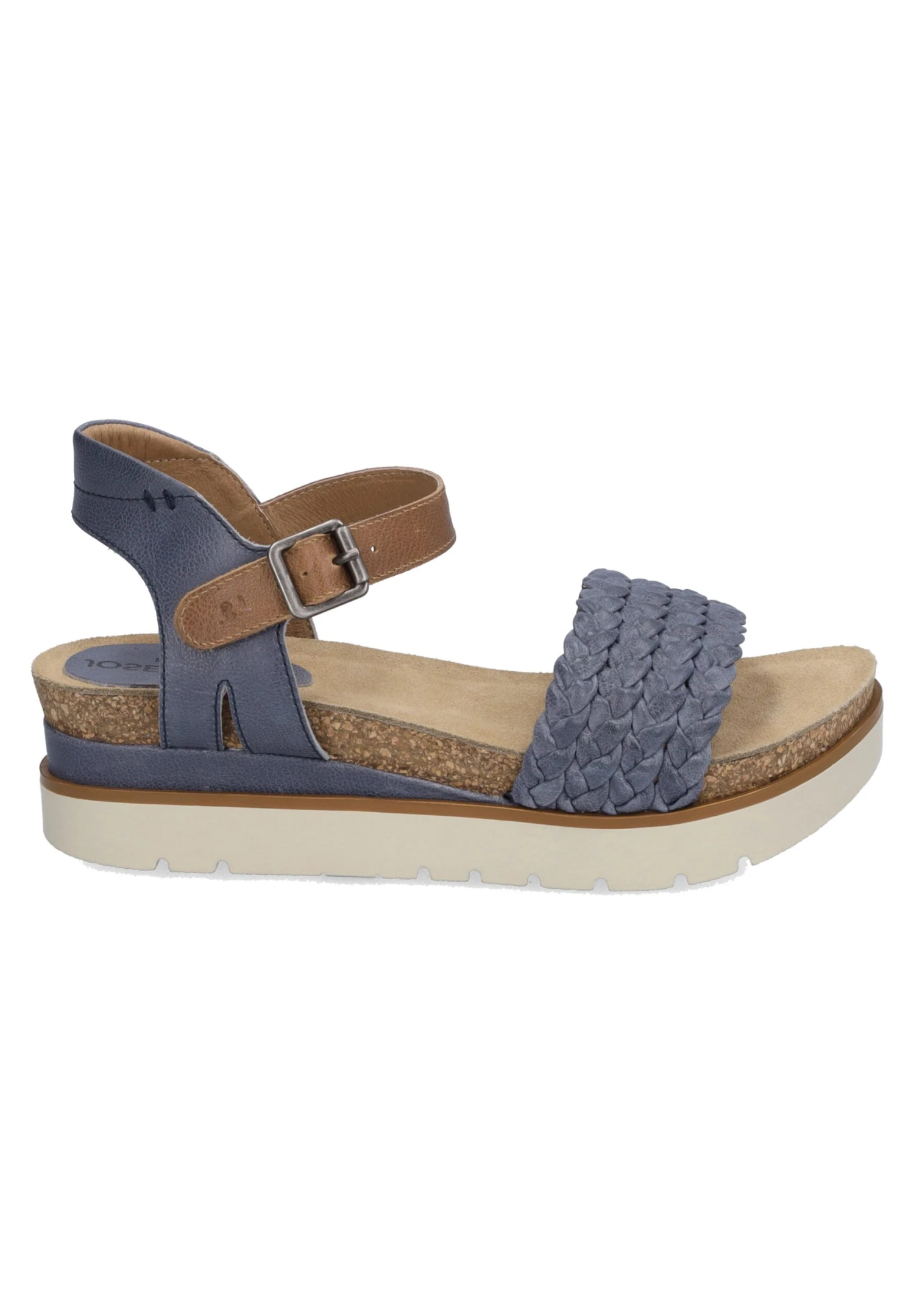 Josef Seibel Sandalen Met Sleehak - Jeans Kombi 1 Josef Seibel Sandalen Met Sleehak - Jeans Kombi