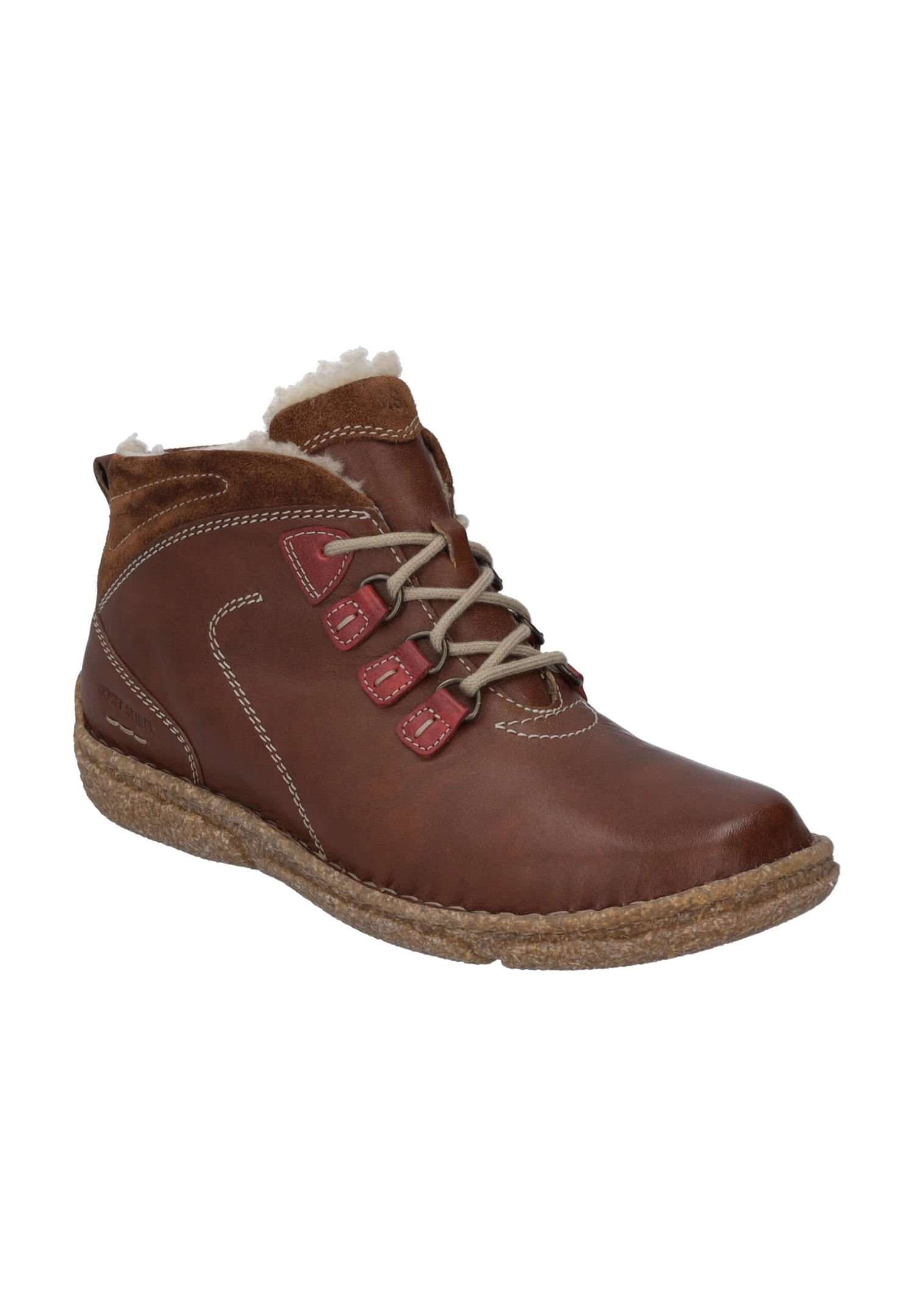 Josef Seibel Neele- Enkellaarsjes Met Plateauzool - Brown 2 Josef Seibel Neele- Enkellaarsjes Met Plateauzool - Brown - Afbeelding 2