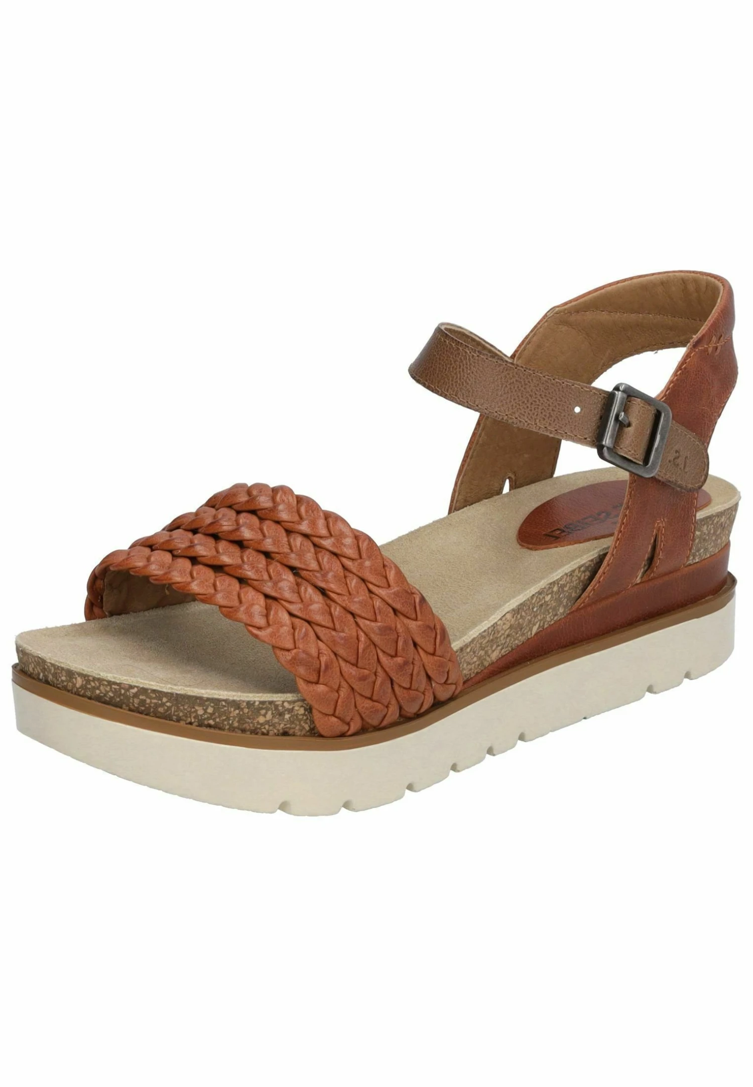 Josef Seibel Sandalen Met Sleehak - Orange Kombi 2 Josef Seibel Sandalen Met Sleehak - Orange Kombi - Afbeelding 2