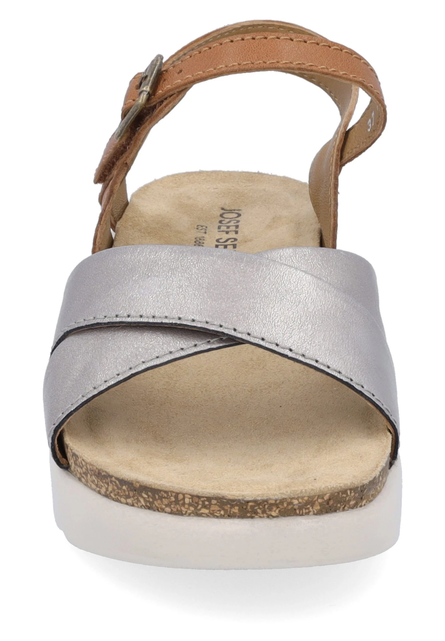 Josef Seibel Sandalen Met Sleehak - Platin/Kombi 6 Josef Seibel Sandalen Met Sleehak - Platin/Kombi - Afbeelding 6