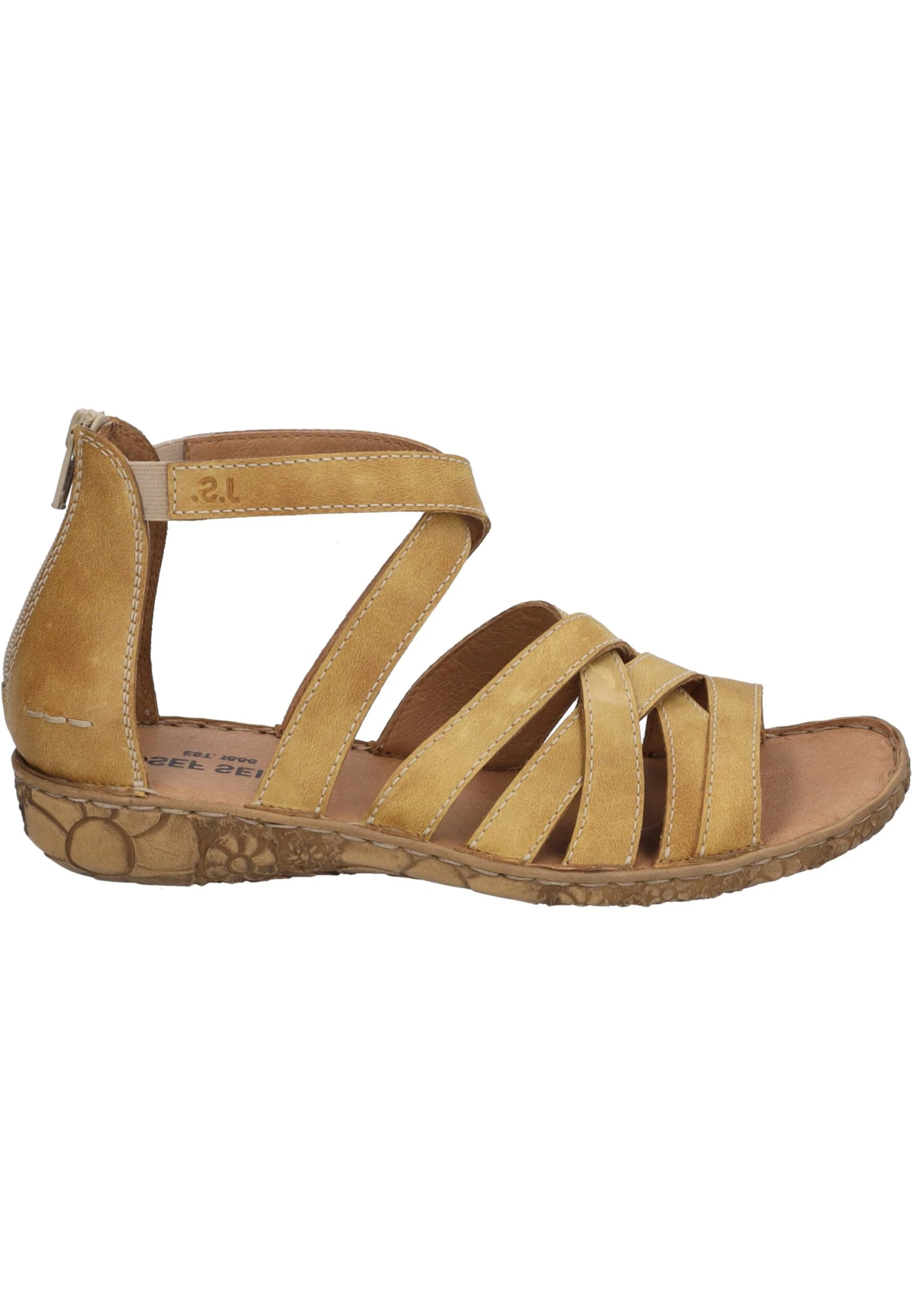 Josef Seibel Sandalen Met Sleehak - Amber 1 Josef Seibel Sandalen Met Sleehak - Amber
